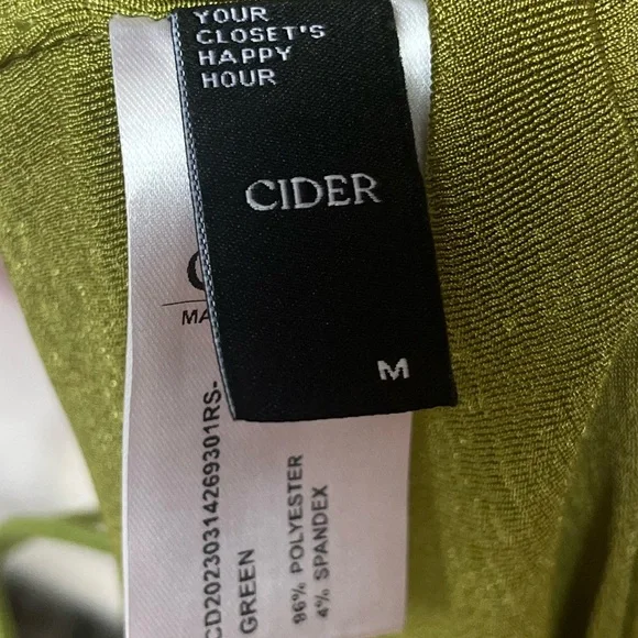 Cider Olive Green Crop Tank Top and High Waisted Ruched Maxi Skirt Set Medium(M) - Picture 5 of 8